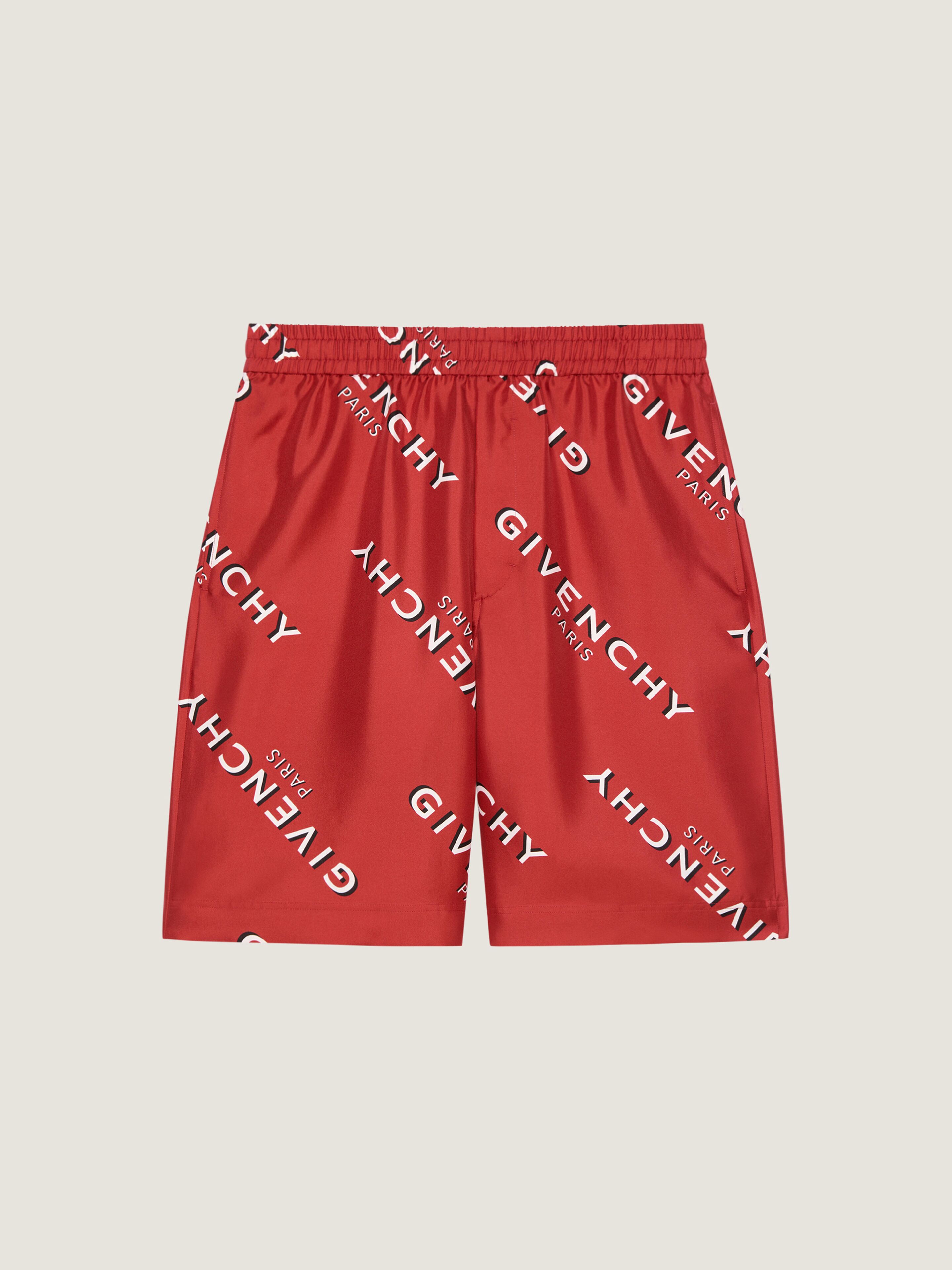 Bermuda shorts in silk twill with GIVENCHY shadow print